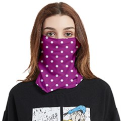 Polka-dots-purple White Face Covering Bandana (two Sides) by nateshop