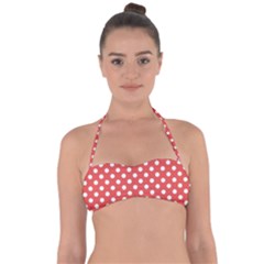 Polka-dots-red White,polkadot Halter Bandeau Bikini Top by nateshop