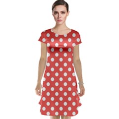 Polka-dots-red White,polkadot Cap Sleeve Nightdress by nateshop