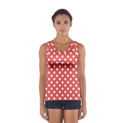 Polka-dots-red White,polkadot Sport Tank Top  by nateshop