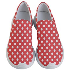 Polka-dots-red White,polkadot Women s Lightweight Slip Ons by nateshop