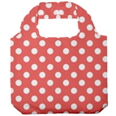 Polka-dots-red White,polkadot Foldable Grocery Recycle Bag by nateshop