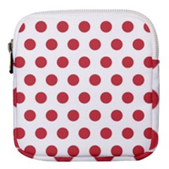 Polka-dots-white Red Mini Square Pouch by nateshop