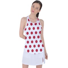 Polka-dots-white Red Racer Back Mesh Tank Top by nateshop