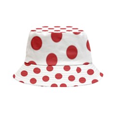 Polka-dots-white Red Inside Out Bucket Hat by nateshop