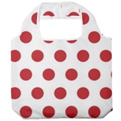 Polka-dots-white Red Foldable Grocery Recycle Bag by nateshop