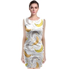 Seamless Stylish Pattern-with-fresh-yellow-bananas-background Classic Sleeveless Midi Dress by Wegoenart