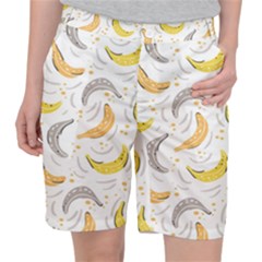 Seamless Stylish Pattern-with-fresh-yellow-bananas-background Pocket Shorts by Wegoenart