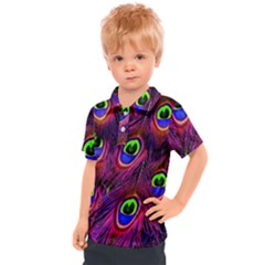 Peacock-feathers Kids  Polo Tee