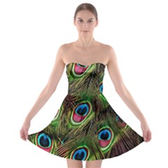 Peacock-army Strapless Bra Top Dress