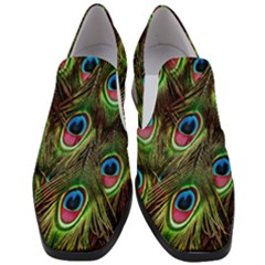 Peacock-army Women Slip On Heel Loafers