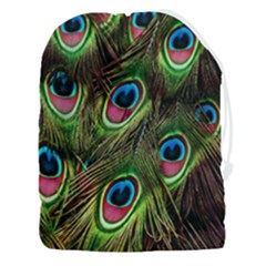 Peacock-army Drawstring Pouch (3xl) by nateshop