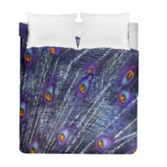 Peacock-feathers-blue Duvet Cover Double Side (full/ Double Size) by nateshop