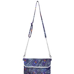 Peacock-feathers-blue Mini Crossbody Handbag by nateshop