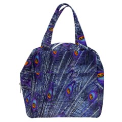 Peacock-feathers-blue Boxy Hand Bag by nateshop