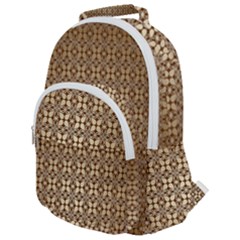 Background-chevron Chocolate Rounded Multi Pocket Backpack by nateshop