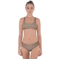 Background-chevron Chocolate Criss Cross Bikini Set by nateshop