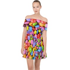 Candy Off Shoulder Chiffon Dress by nateshop