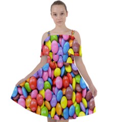 Candy Cut Out Shoulders Chiffon Dress