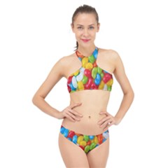 Candy-ball High Neck Bikini Set