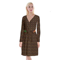 Carrots Long Sleeve Velvet Front Wrap Dress by nateshop