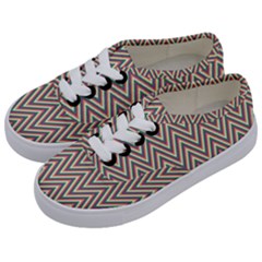 Chevron-gray Kids  Classic Low Top Sneakers by nateshop