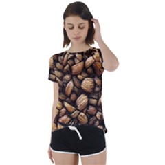 Coffe Short Sleeve Foldover Tee by nateshop