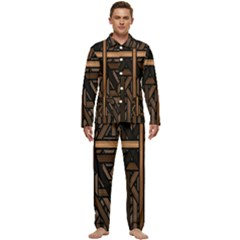 Fractal-dark Men s Long Sleeve Velvet Pocket Pajamas Set by nateshop