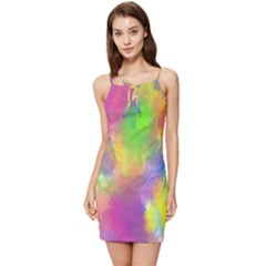 Abstract-calarfull Summer Tie Front Dress