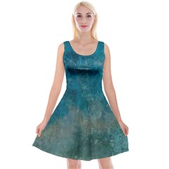Background-abstrac Reversible Velvet Sleeveless Dress