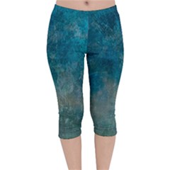 Background-abstrac Velvet Capri Leggings  by nateshop