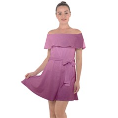 Background-pink Off Shoulder Velour Dress by nateshop