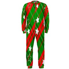 Background-green Red Star Onepiece Jumpsuit (men) by nateshop