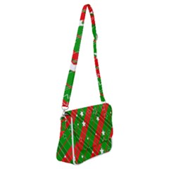 Background-green Red Star Shoulder Bag With Back Zipper by nateshop