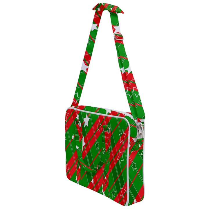 Background-green Red Star Cross Body Office Bag