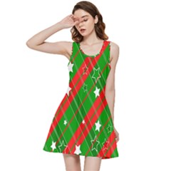 Background-green Red Star Inside Out Racerback Dress