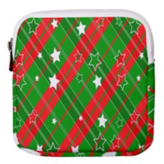 Background-green Red Star Mini Square Pouch by nateshop