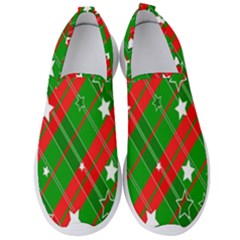 Background-green Red Star Men s Slip On Sneakers by nateshop