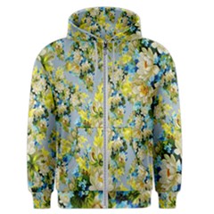 Background-flower White Men s Zipper Hoodie