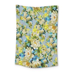 Background-flower White Small Tapestry by nateshop