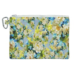 Background-flower White Canvas Cosmetic Bag (XL)