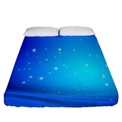 Background-blue Star Fitted Sheet (king Size) by nateshop