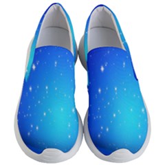 Background-blue Star Women s Lightweight Slip Ons