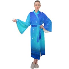 Background-blue Star Maxi Velour Kimono by nateshop