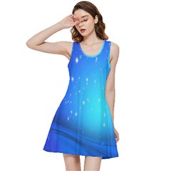 Background-blue Star Inside Out Racerback Dress