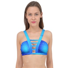 Background-blue Star Cage Up Bikini Top by nateshop