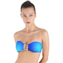 Background-blue Star Twist Bandeau Bikini Top by nateshop
