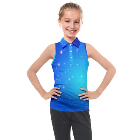 Background-blue Star Kids  Sleeveless Polo Tee by nateshop