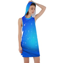 Background-blue Star Racer Back Hoodie Dress by nateshop