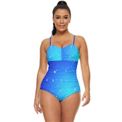 Background-blue Star Retro Full Coverage Swimsuit by nateshop